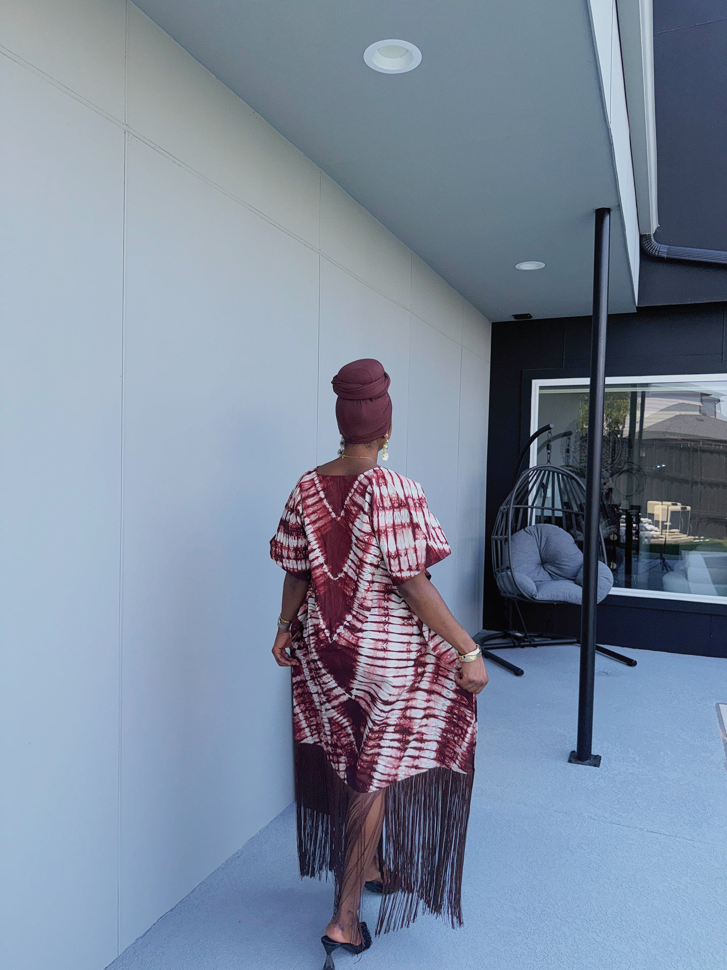 Alake Fringe Bubu - brown