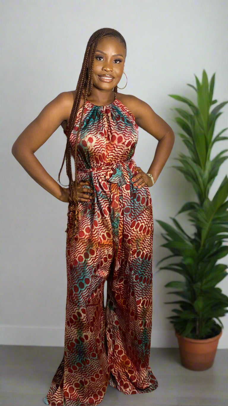 Adire crepe jumpsuit