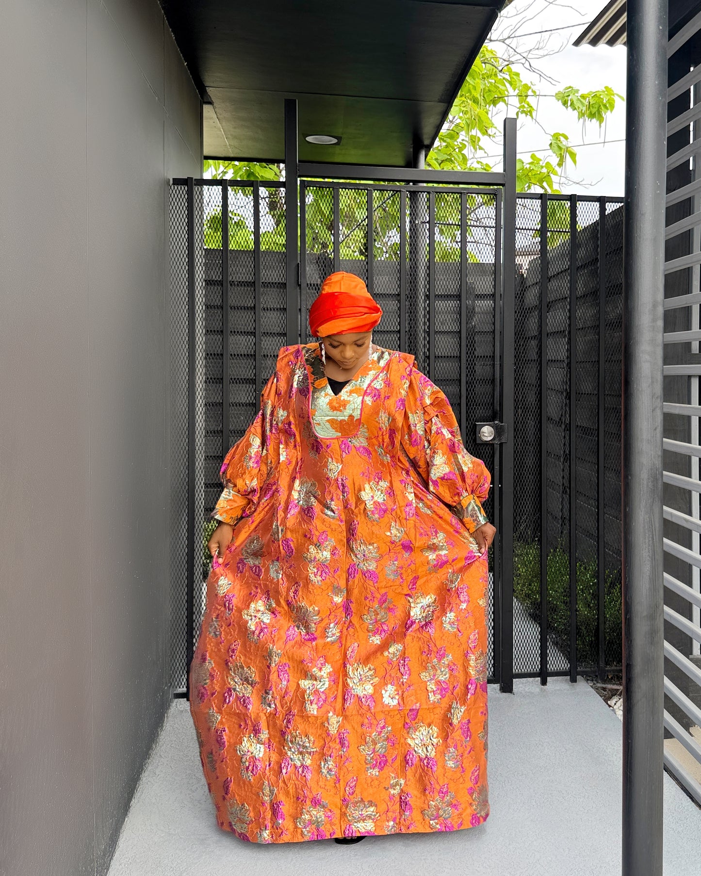 Orange Bubu Brocade
