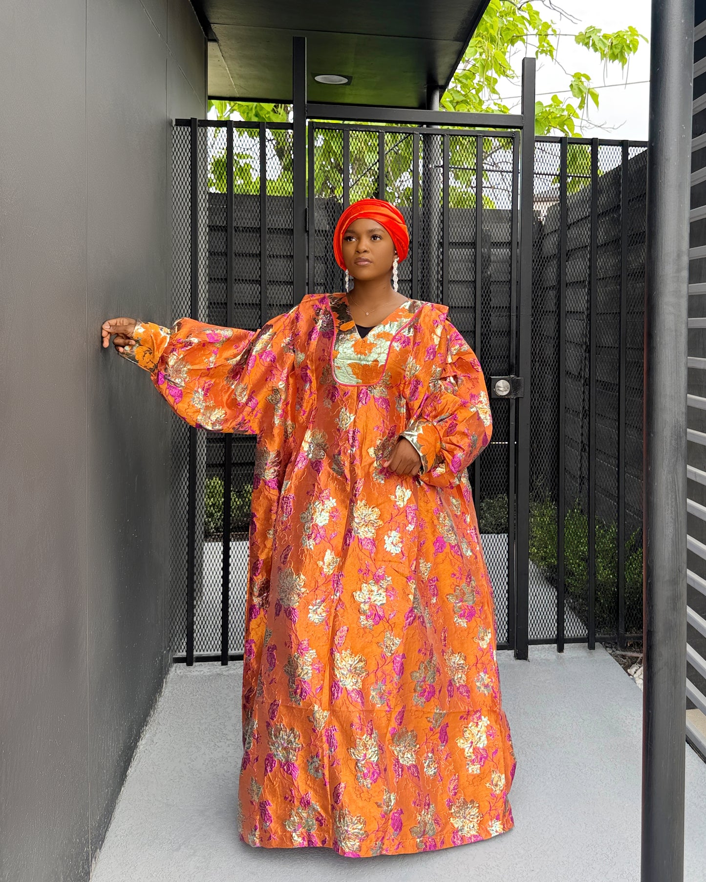 Orange Bubu Brocade