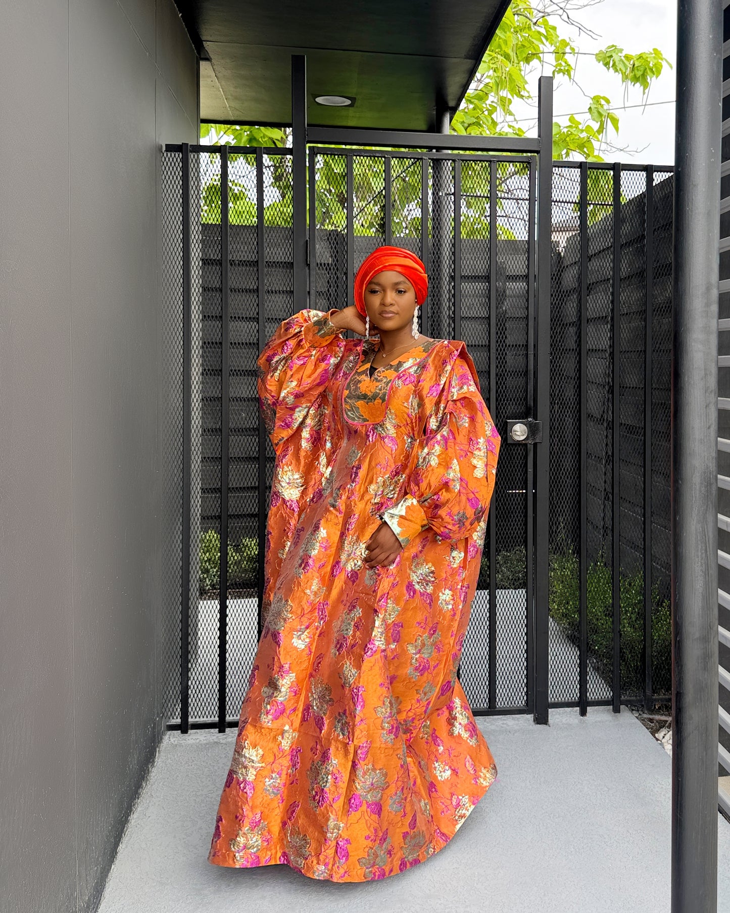 Orange Bubu Brocade