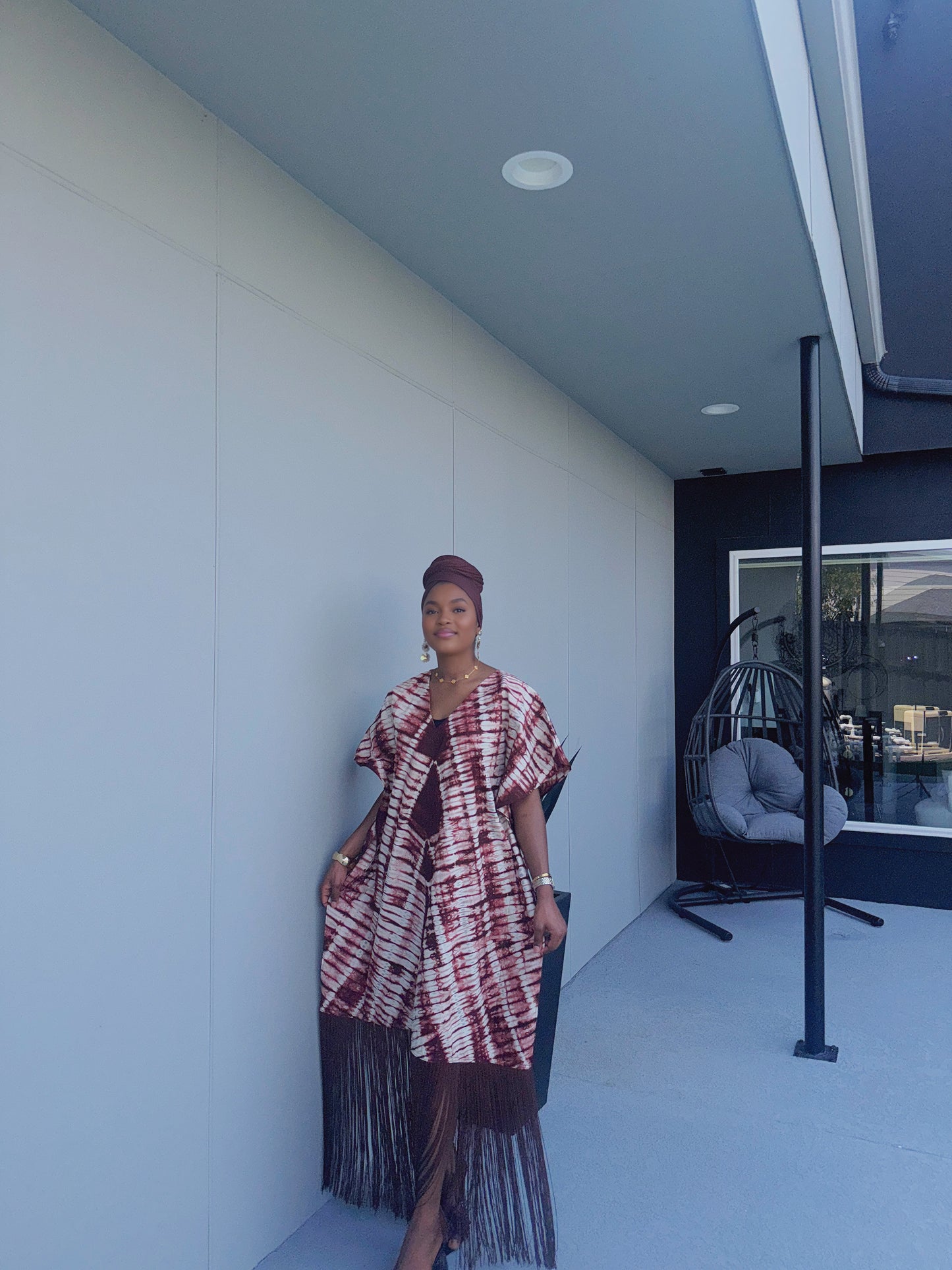 Alake Fringe Bubu - brown