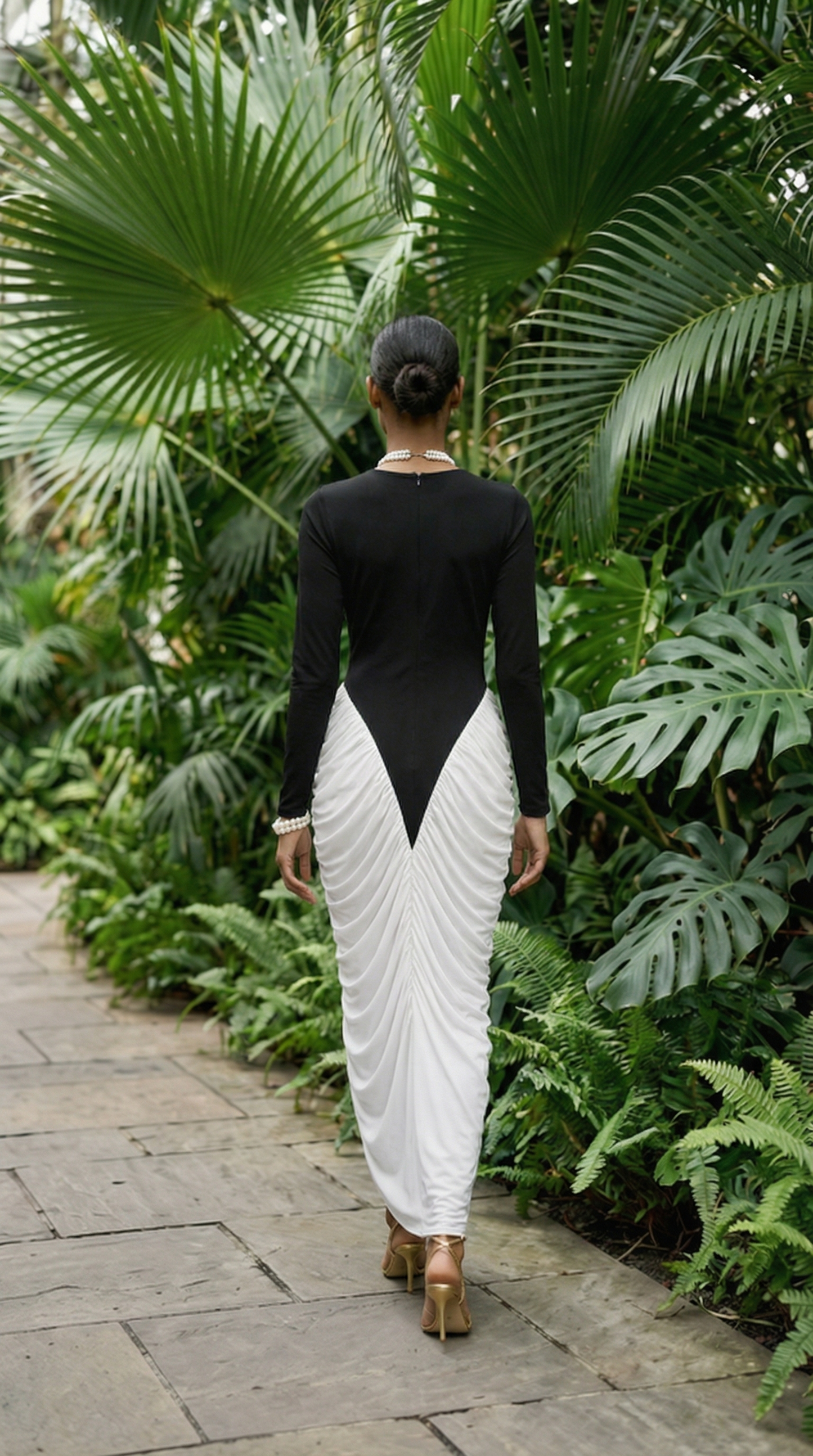 Amara Dress – Noir/Ivory