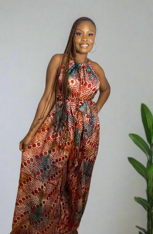 Adire crepe jumpsuit