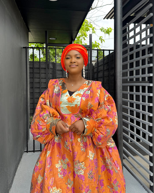 Orange Bubu Brocade